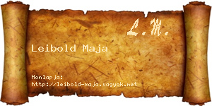 Leibold Maja névjegykártya